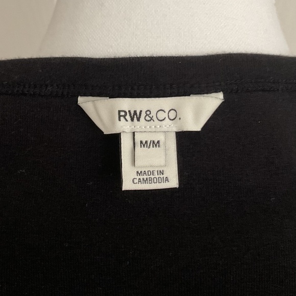 RW&CO Elbow-Sleeve Crew-Neck Fitted Tee Black - size M - Picture 5 of 5